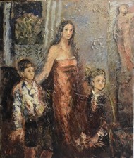 Painting Peinture Dipinto olio materico su Tela CAPPELLI Giovanni  anni '60