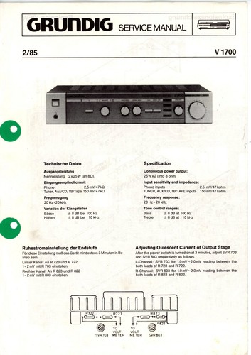 Grundig manuale servizio - manuale, v