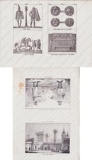 ITALIA soldati Etruschi monete Medioevo Fortezza cavalieri LOTTO 3 stampe