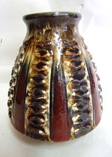 Vaso Motivo Decorativo Rilievo Ceramica W.Germany 14G515 Sheurich Amano Design