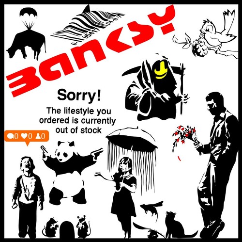 Adesivo murale banksy - adesivo,
