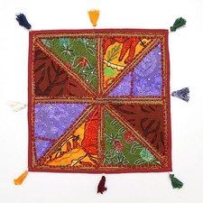 Copricuscino etnico vintage fatto a mano decorazione casa federe divano Jz