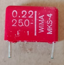Condensatore WIMA MKS-4  0,22uF 250Vdc  10pz