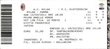 Biglietto Ufficiale A.C. Milan