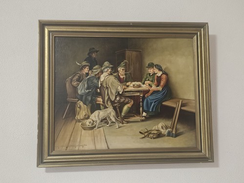 Quadro olio tela originale - su,