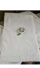 Lenzuolo Matrimoniale Cotone Orlo A Giorno Nuovo Da Corredo 1950 Ricamo A Mano