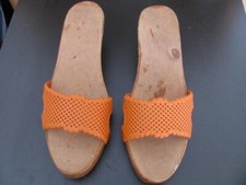 Zoccoli In Legno tacco basso VINTAGE Anni Fine 60 inizio 70