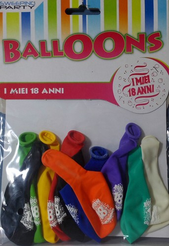 Palloncini anni color pz - 18,