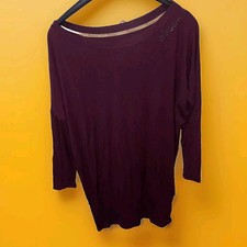 T-shirt Mini Abito Maglia Bordeaux Rossodisera Top Donna Oversize TgUNICA 