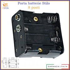 Portabatterie aa porta batteria batterie pile stilo 8 posti con clip in plastica