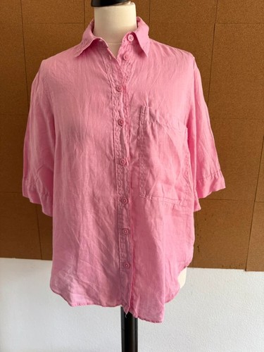 Camicia lino rosa zara - zara, xs