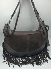 Borsa Donna Con Frange Doppia Tracolla Regolabile Pelle Made In Italy