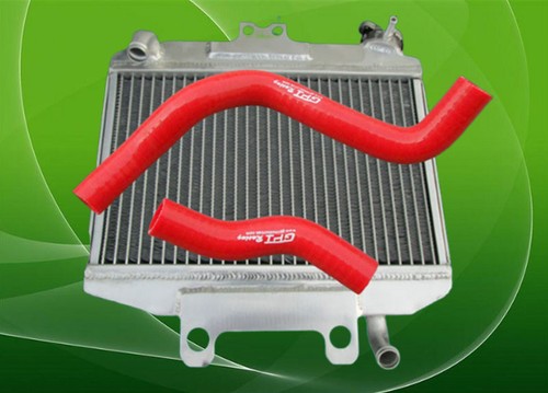 Aluminum radiator red - aluminum, hose