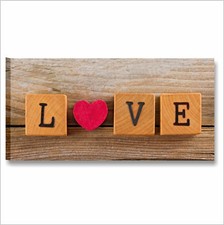 Vintage cuore love - QUADRO MODERNO 90x45cm STAMPE SU TELA SHABBY CHIC LEGNO