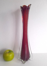 Vaso alto stile Murano blu