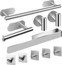 10 pezzi Set Porta Asciugamani Bagno,Accessori Bagno Acciaio inossidabile Portas