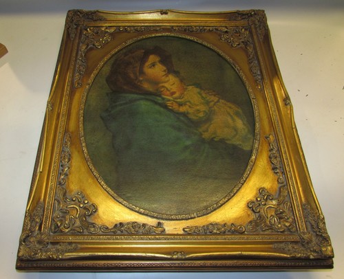 Quadro antico madonna con - madonna,
