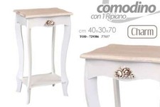 COLONNINA TAVOLINO SHABBY CHIC ROSE COMODINO INGRESSO PORTA TELEFONO PIANTE 70cm