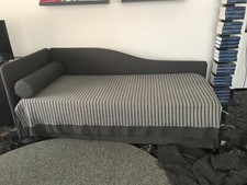 letto singolo testiera angolare  FLOU  tessuto grigio art. calla