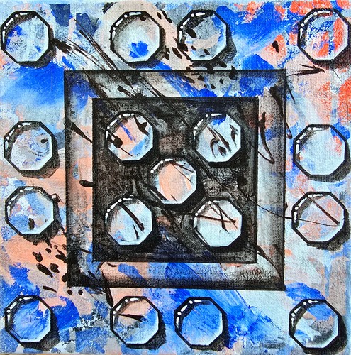 Quadro astratto blu acrilico