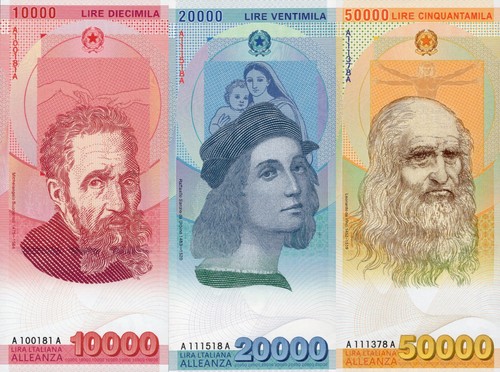 Italia banconota prova - banconota, 10000