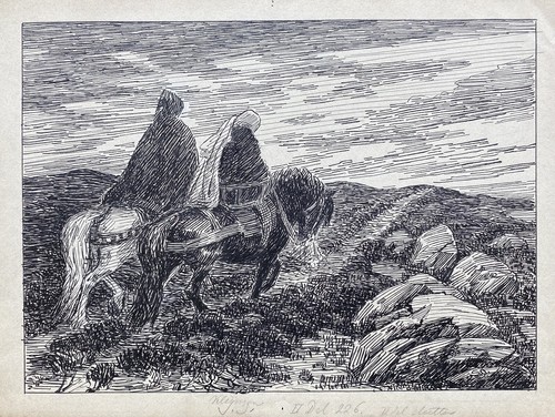 Paesaggio con cavalieri