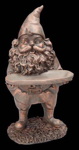 Figura giardino con vassoio - figura,