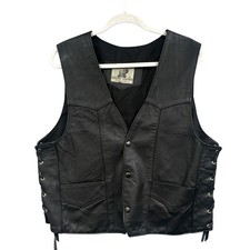 Gilet Pelle Uomo XL Nero