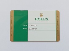 Rolex guarantee warranty card - rolex,
