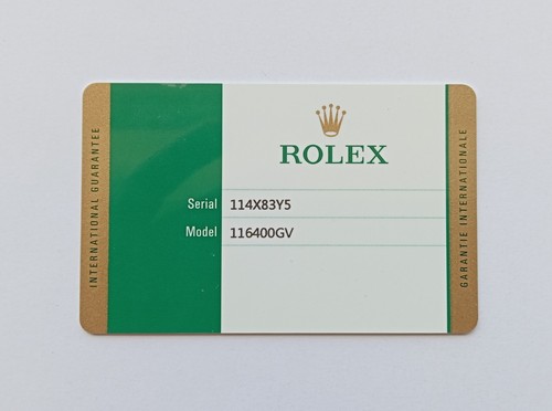 Rolex guarantee warranty card - rolex,