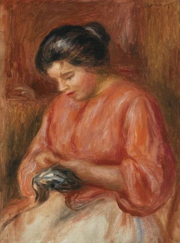 Quadro ragazza darning - ragazza,
