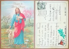 GUSMAROLI - AUGURI DI BUONA PASQUA - CARTOLINA AUGURALE 1995 GESÙ AGNELLI 
