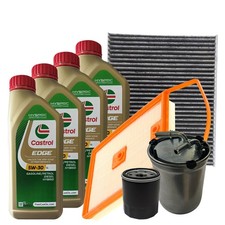 Kit Tagliando Audi A1 Sportback 1.4 TDI 66 WK 90 CV 4 Filtri 4 Olio 5W30 Castrol