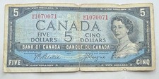 1954 Canada $5 Bill- Five
