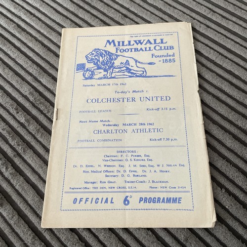 1962 millwall colchester utd - colchester,