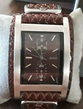 Guess Orologio da Polso   Quadrante Rettangolare - Cinturino Pelle con Fibie