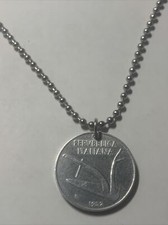 Ciondolo moneta 10 lire Italia
