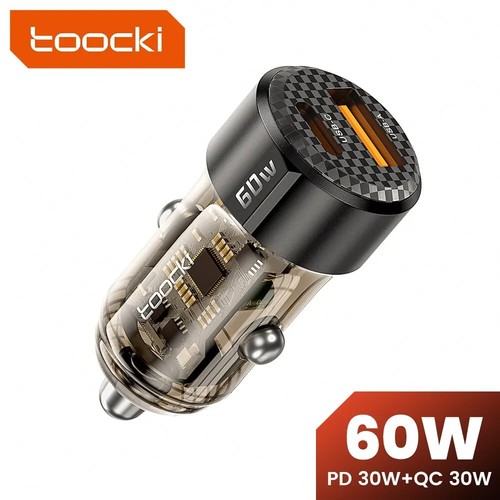 Toocki caricabatteria auto 60w - caricabatteria,