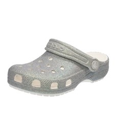 Crocs Classic Glitter Clog K Bianco - Junior Scarpe Bambino Pantofoline