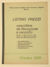 Federconsorzi Servizio Macchine Listino macchine fienagione Laverda 1975