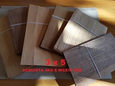 TRANCIATO,IMPIALLACCIATURA VARIE ESSENZE,IDEALE PER INTARSI O ACCENDIFUOCO 3 x 5