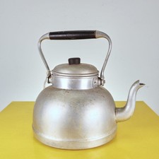 grande teiera bollitore in alluminio per cucina economica anni 40