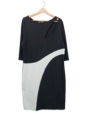 BODYFLIRT Abito a maniche corte Donna Abito Taglia IT 52 nero-bianco elegante