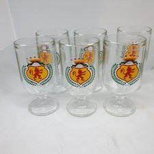 6 CALICI BOCCALI BIRRA NUTELLA CON STEMMA LEONE ANNI 70