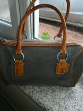 Borsa bauletto grigia e cuoio