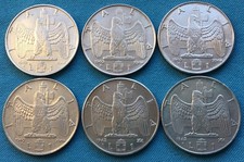IMPERO LOTTO 6 MONETE 1 LIRA