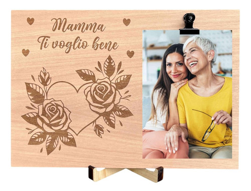 Portafoto legno mamma idea - in,