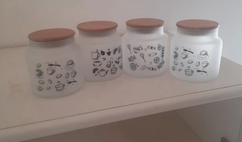 Set barattoli vetro bianco - vetro,
