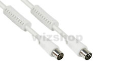 Cavo ANTENNA TV da 1 a 50 mt. Maschio Femmina Schermato coassiale filtri Bianco
