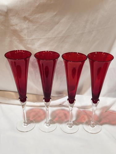 Vtg ruby bohemian crystal - x,